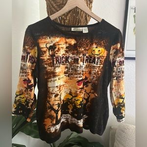 Orange and black Halloween top